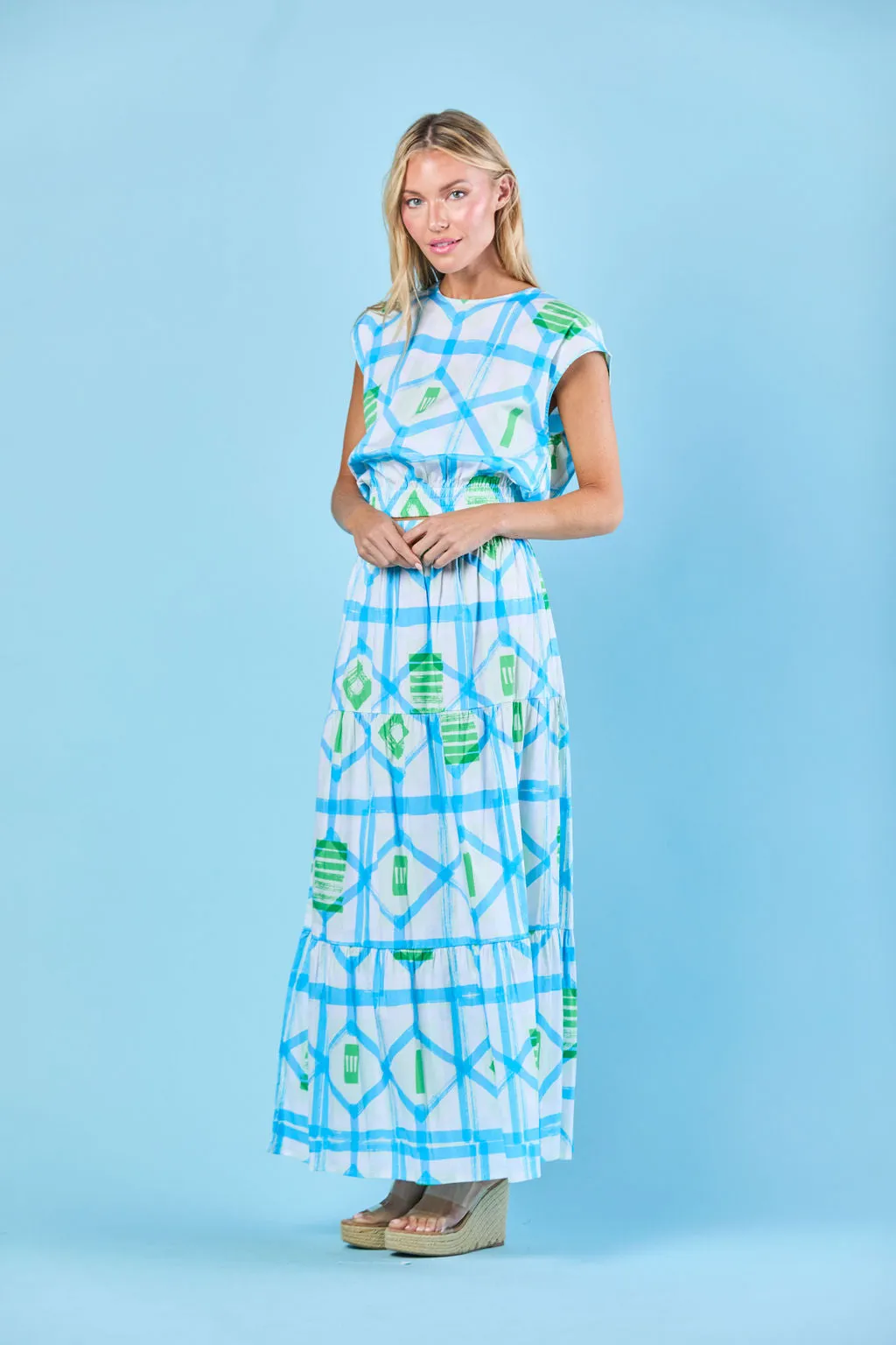 Gardenia Skirt in Sky Picnic