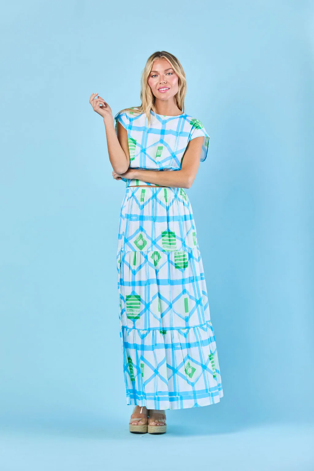 Gardenia Skirt in Sky Picnic