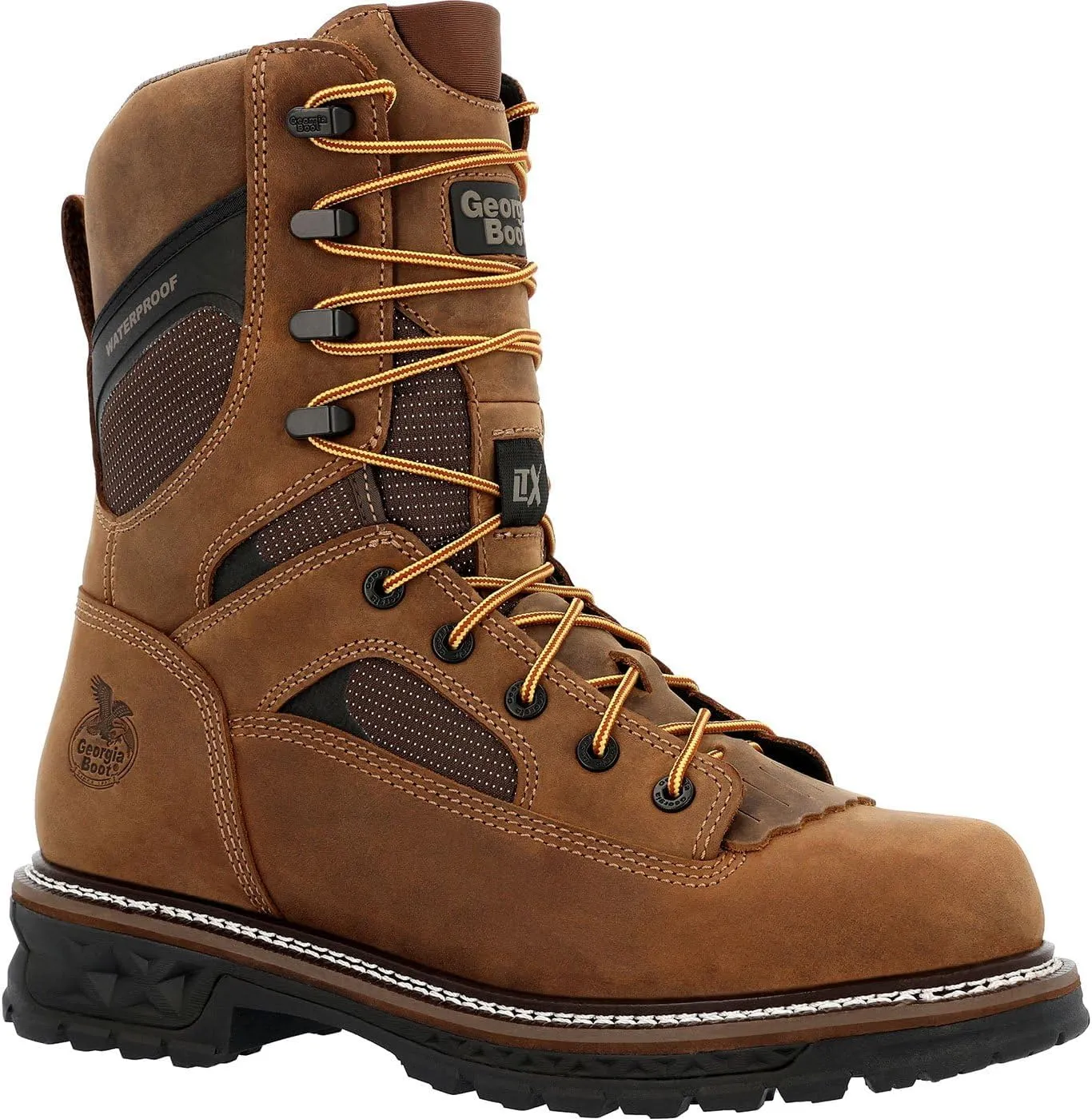 Georgia Boot LTX Logger 9" Waterproof Work Boot, Brown, Size 10.5(M)