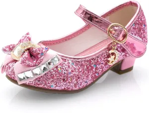 Girls Dress Shoes - Mary Jane Princess Low Heel Shoes for Kids