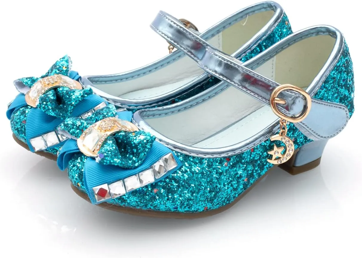 Girls Dress Shoes - Mary Jane Princess Low Heel Shoes for Kids