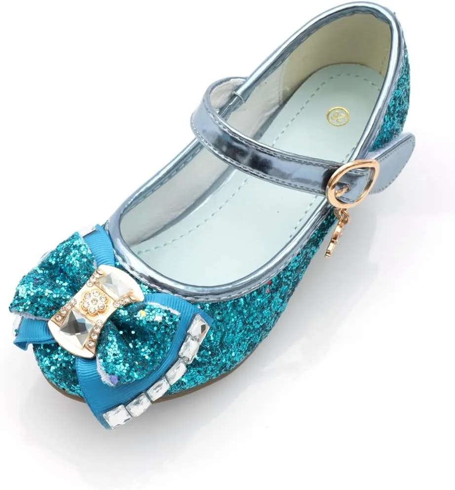Girls Dress Shoes - Mary Jane Princess Low Heel Shoes for Kids