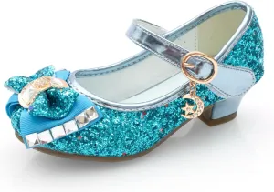 Girls Dress Shoes - Mary Jane Princess Low Heel Shoes for Kids