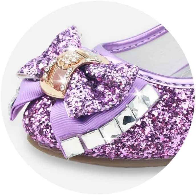 Girls Dress Shoes - Mary Jane Princess Low Heel Shoes for Kids