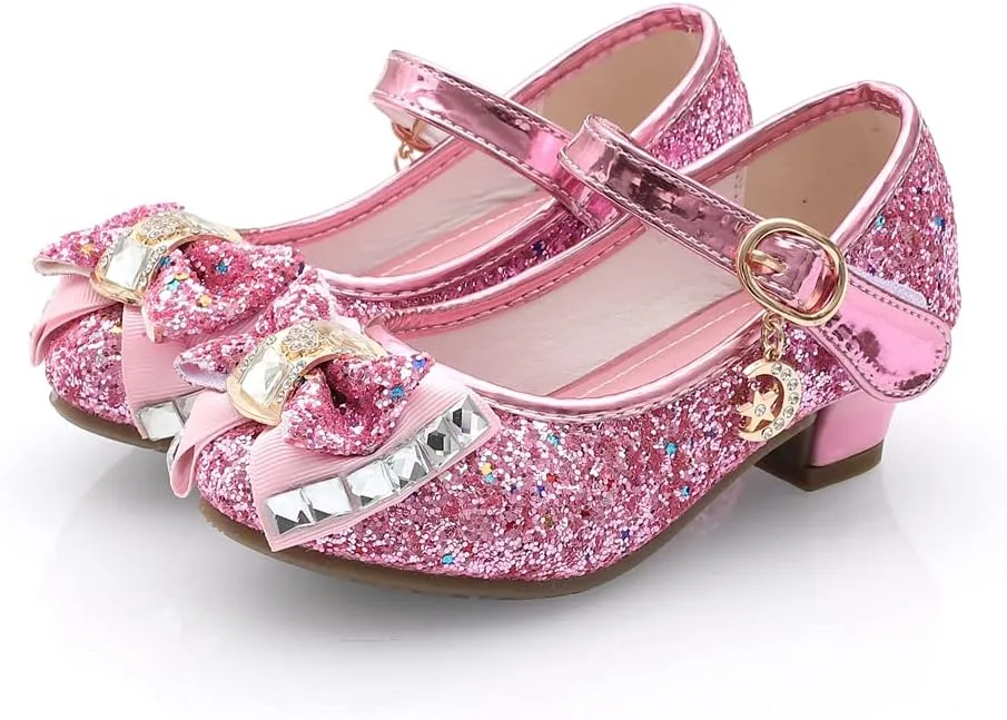 Girls Dress Shoes - Mary Jane Princess Low Heel Shoes for Kids
