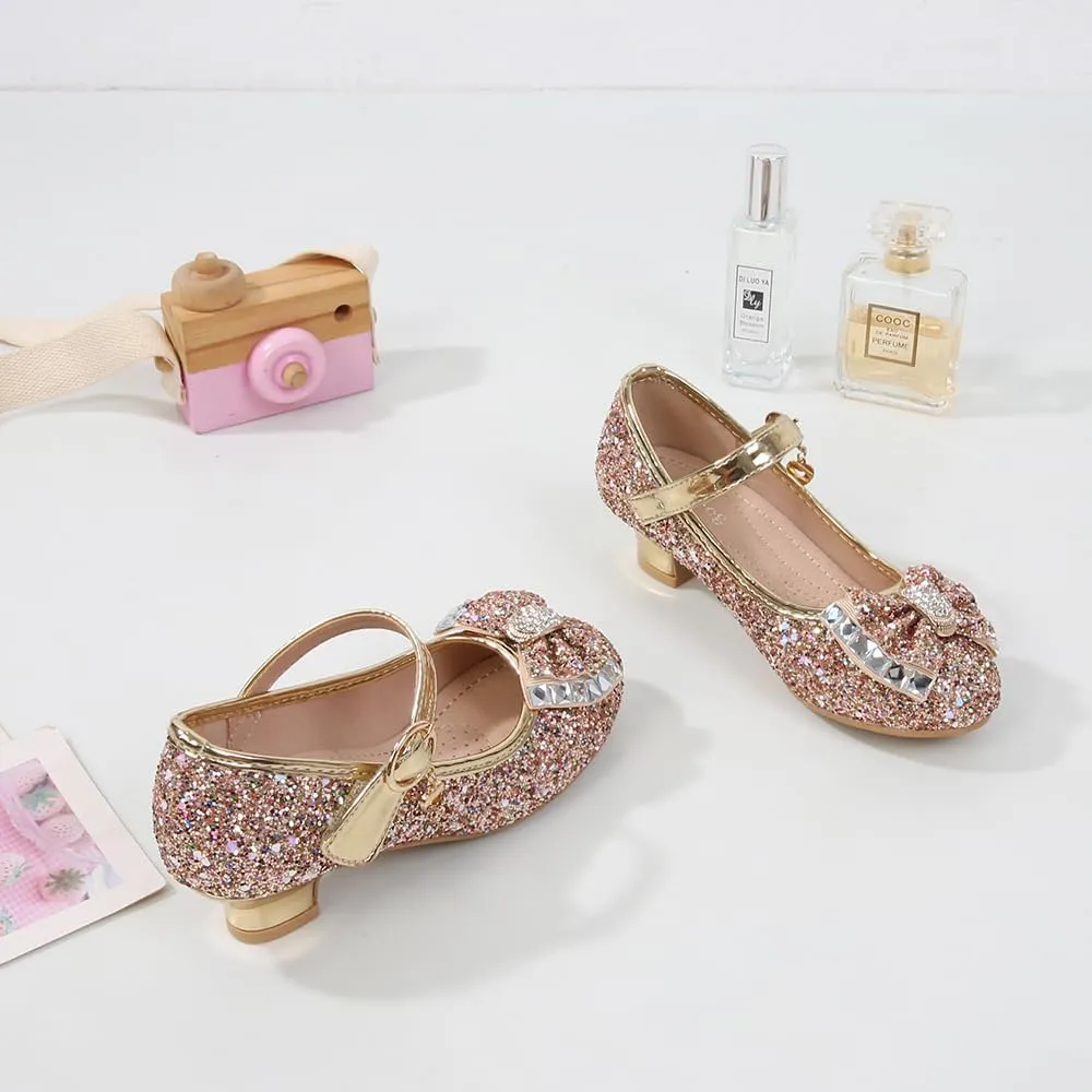 Girls Dress Shoes Prom Shoes Wedding Shoes Low Heel Glitter Toddler Shoes