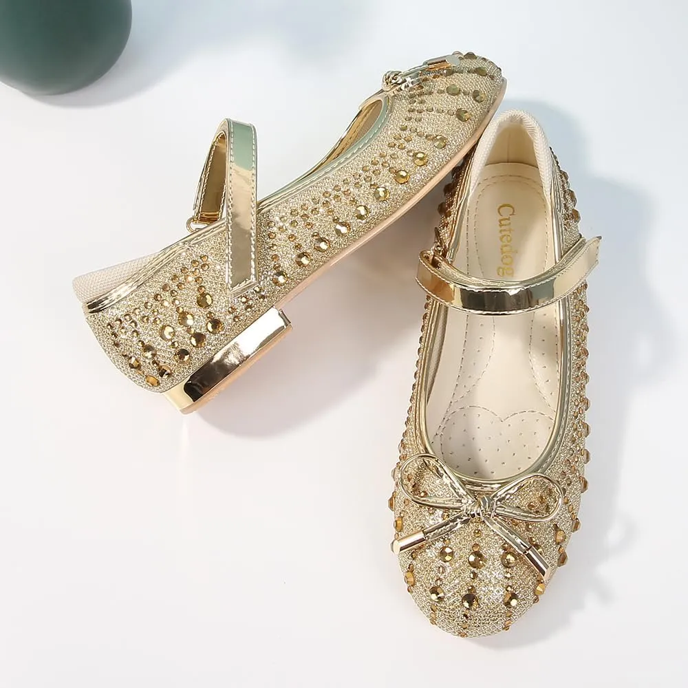 Girls Dress Shoes Prom Shoes Wedding Shoes Low Heel Glitter Toddler Shoes