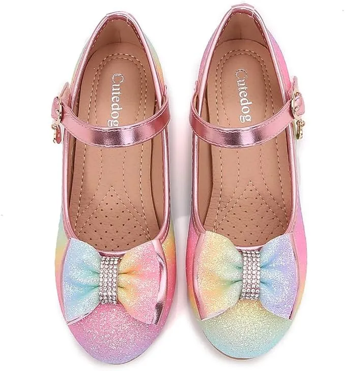 Girls Dress Shoes Prom Shoes Wedding Shoes Low Heel Glitter Toddler Shoes