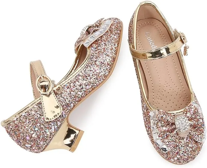 Girls Dress Shoes Prom Shoes Wedding Shoes Low Heel Glitter Toddler Shoes