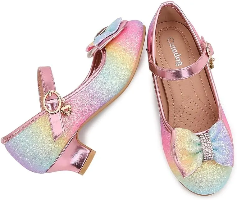 Girls Dress Shoes Prom Shoes Wedding Shoes Low Heel Glitter Toddler Shoes