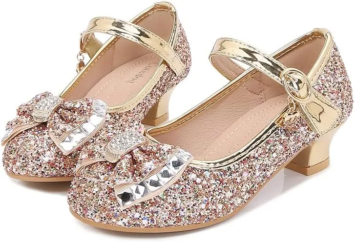 Girls Dress Shoes Prom Shoes Wedding Shoes Low Heel Glitter Toddler Shoes