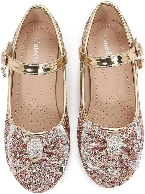 Girls Dress Shoes Prom Shoes Wedding Shoes Low Heel Glitter Toddler Shoes