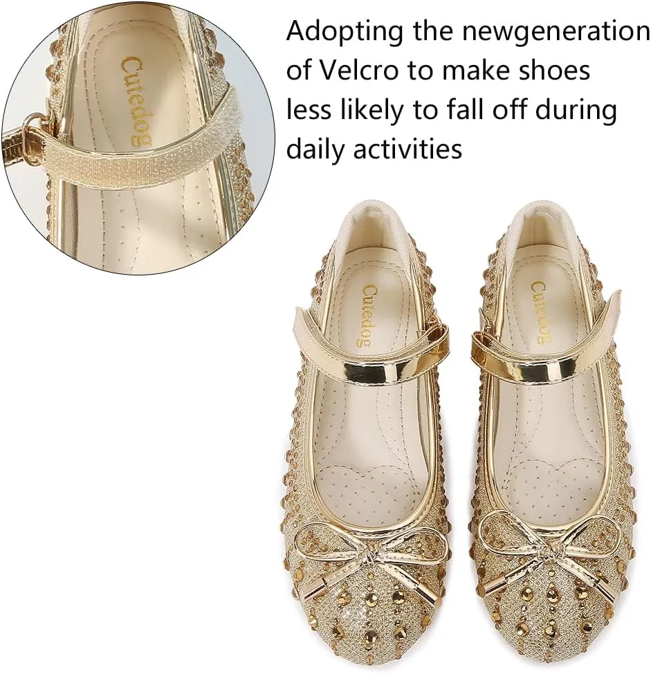 Girls Dress Shoes Prom Shoes Wedding Shoes Low Heel Glitter Toddler Shoes