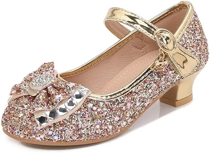 Girls Dress Shoes Prom Shoes Wedding Shoes Low Heel Glitter Toddler Shoes