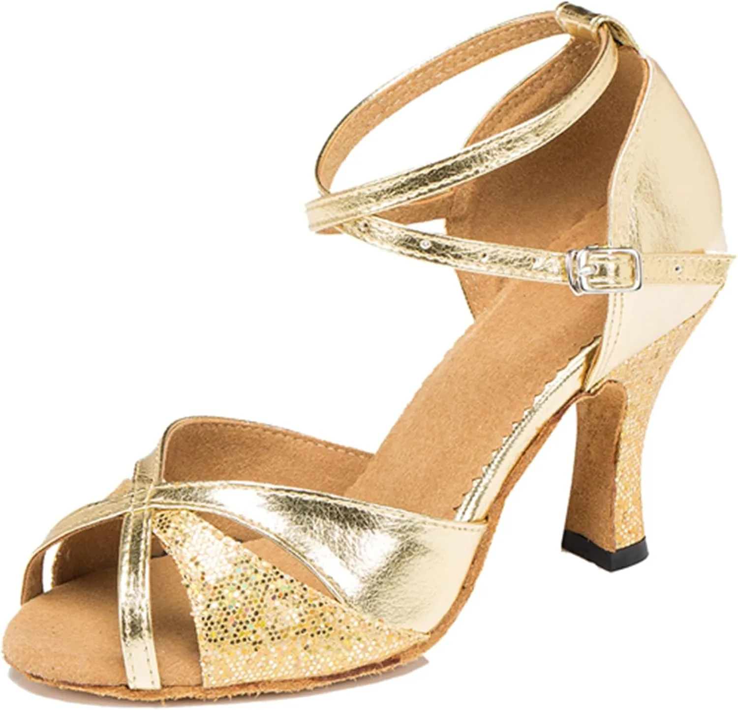 Girls Womens Latin Salsa Dance Shoes Glitter Comfortable Wedding Evening Sandals