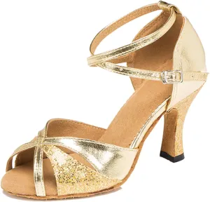 Girls Womens Latin Salsa Dance Shoes Glitter Comfortable Wedding Evening Sandals