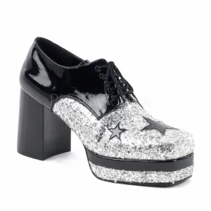 GLAMROCK-02 Silver Platform Shoes