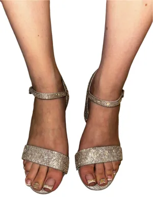 GLITTER AND RHINESTONE BLOCK HEEL ULICIA-S