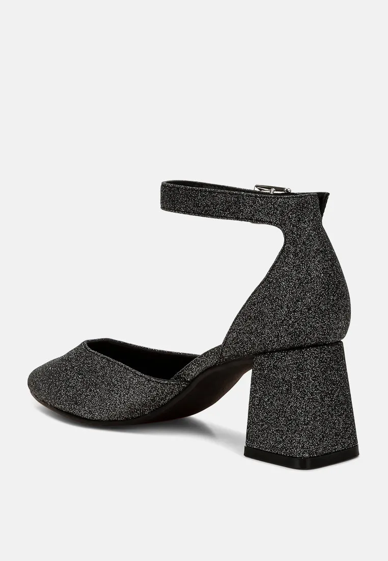 Glitter Block Heel Sandals By RAG