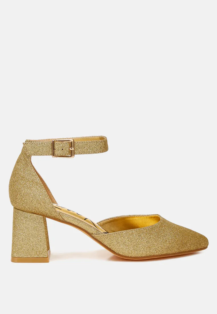 Glitter Block Heel Sandals By RAG