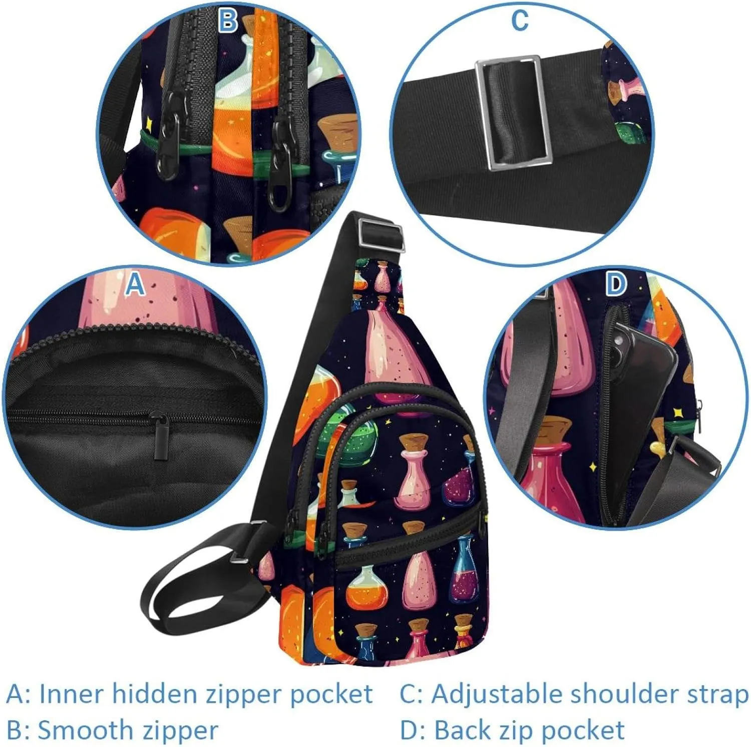 Halloween concept flat (2) Sling Backpack Bag