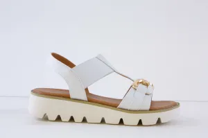 HEAVENLY FEET - LULU2 LOW WEDGE SANDAL - WHITE