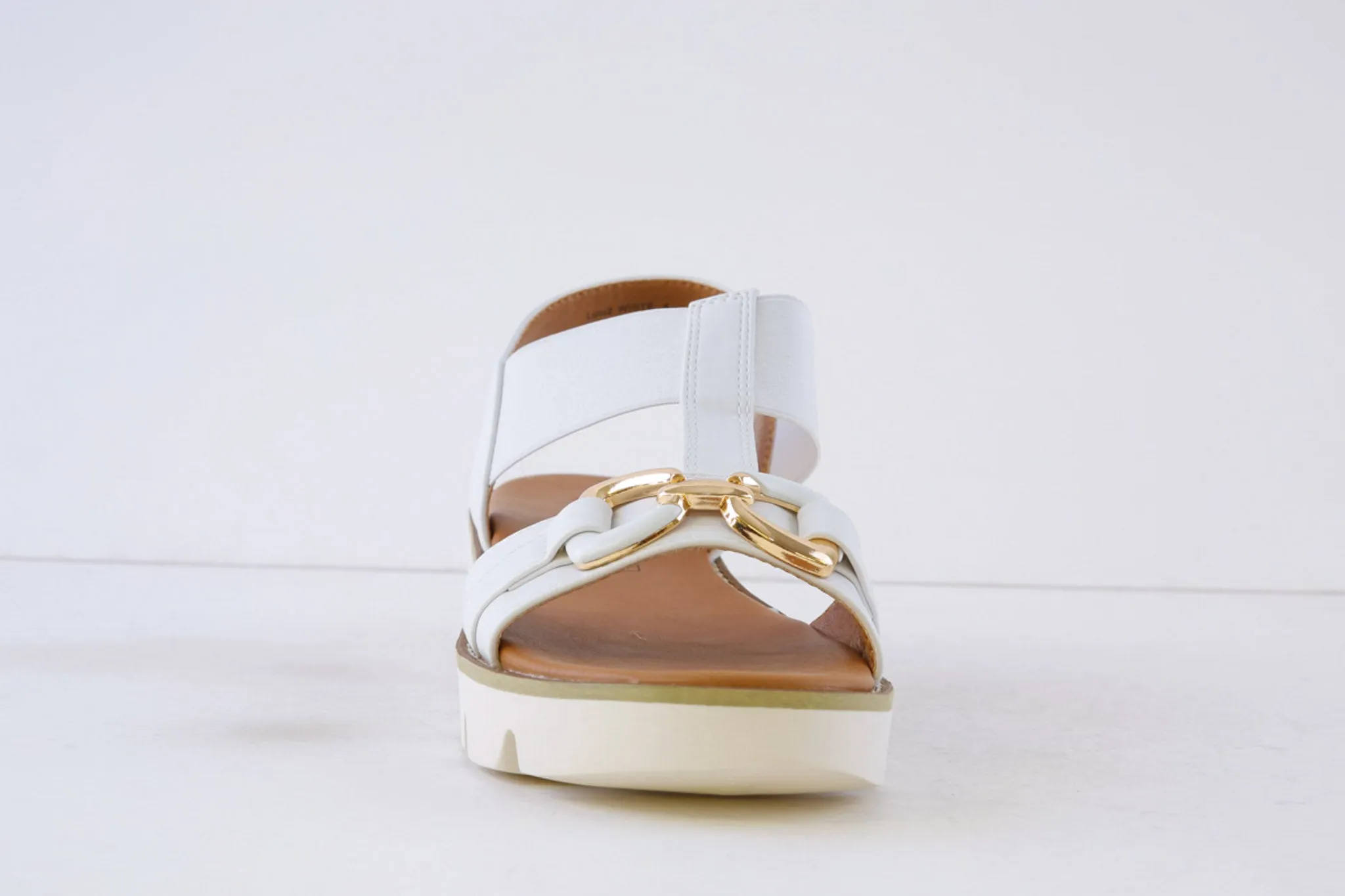 HEAVENLY FEET - LULU2 LOW WEDGE SANDAL - WHITE