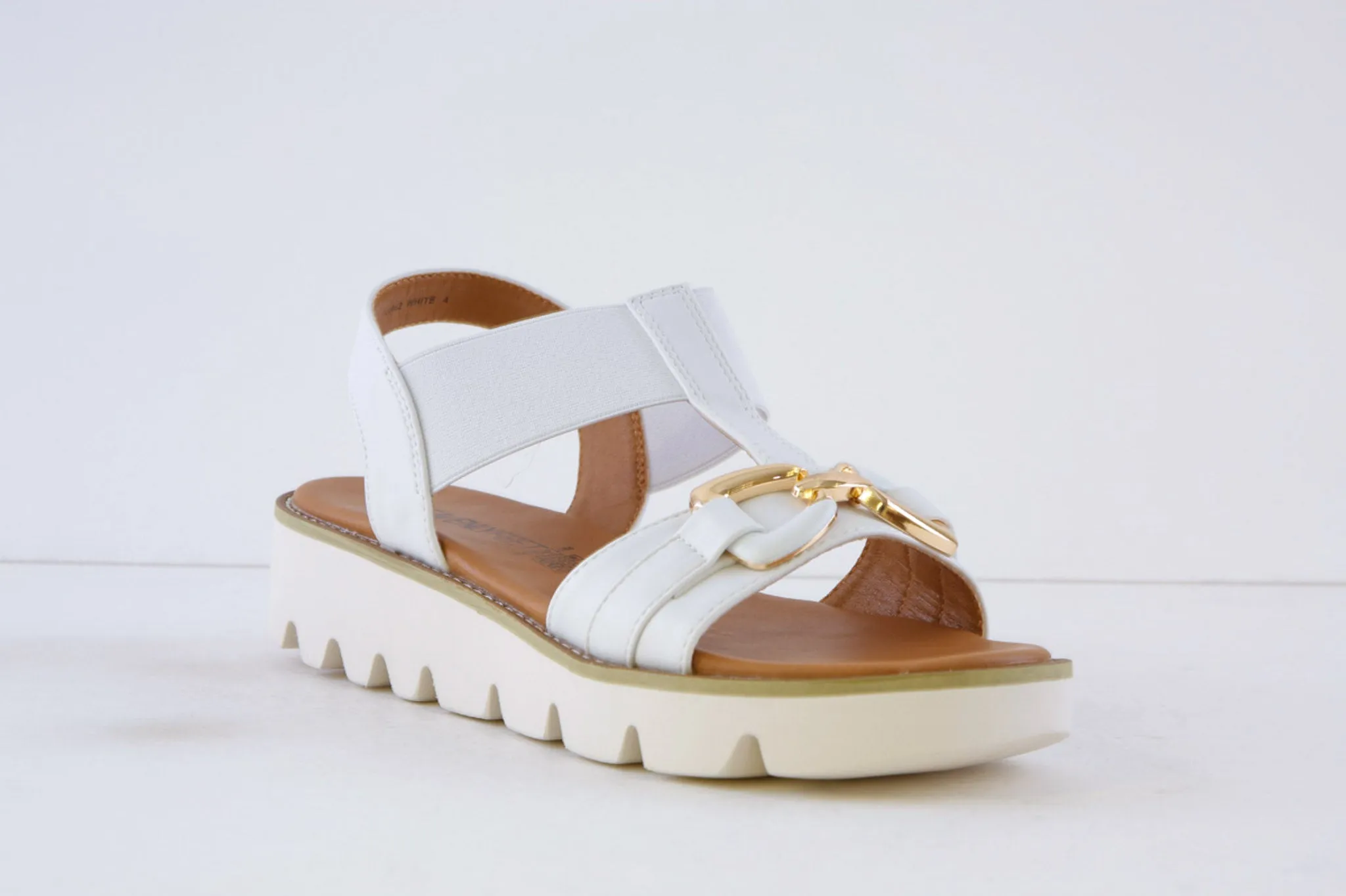 HEAVENLY FEET - LULU2 LOW WEDGE SANDAL - WHITE
