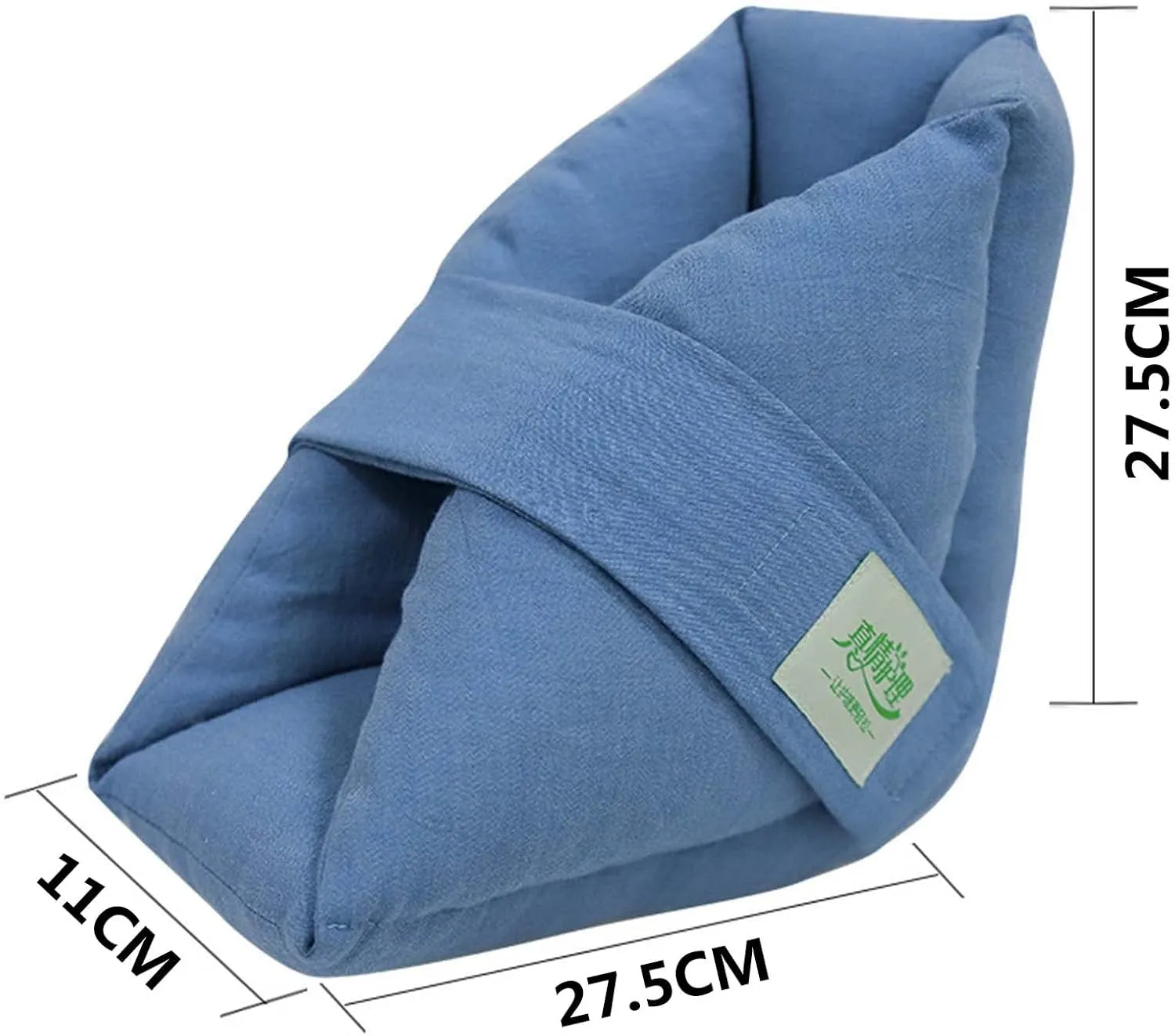 Heel Protector Cushion, Quilted Foot Pillow for Relieving Pressure Sores Bed Sores and Ulcers, Heel Pillow Boot with Thick Fluffy Filling and Extra Gentle Velvet Fabric(1pcs Pack-Large)