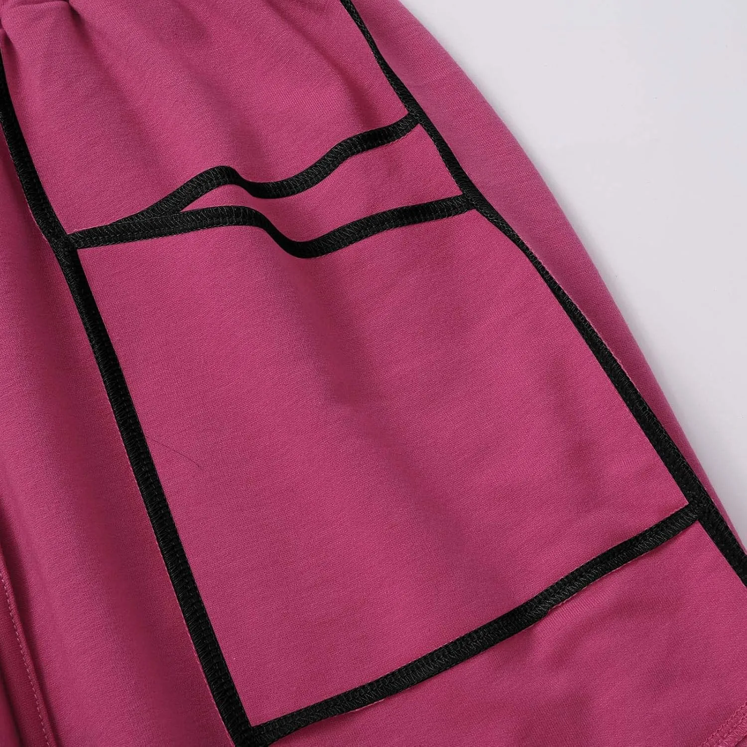 HGps8w Women's Summer Trendy Striped Loose Palazzo Pants Wide Leg Elastic Waist Sweatpants Lounge Trousers with Pockets