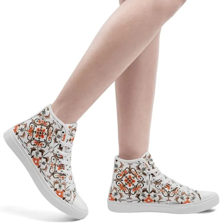 High-top Canvas Shoes for Girls Boys Lightweight Yoga Casual Walking Sneakers Anti-Slip White Flat Footwear Unisex