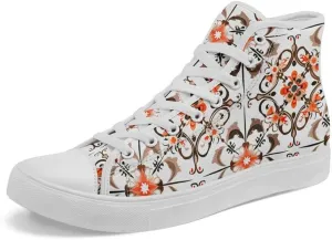 High-top Canvas Shoes for Girls Boys Lightweight Yoga Casual Walking Sneakers Anti-Slip White Flat Footwear Unisex