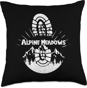 Hiking In Alpine Meadows Western United Vacation Ski Throw Pillow
