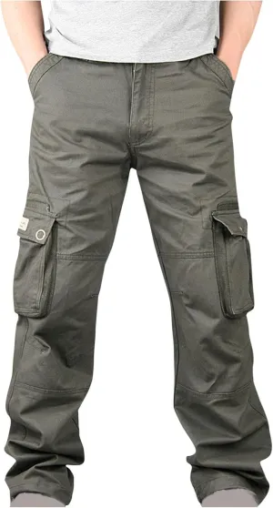 Hiking Pants Men Tactical Cargo Pants for Men Baggy Military Trousers Lightweight Joggers Work Multi-Pocket Pants