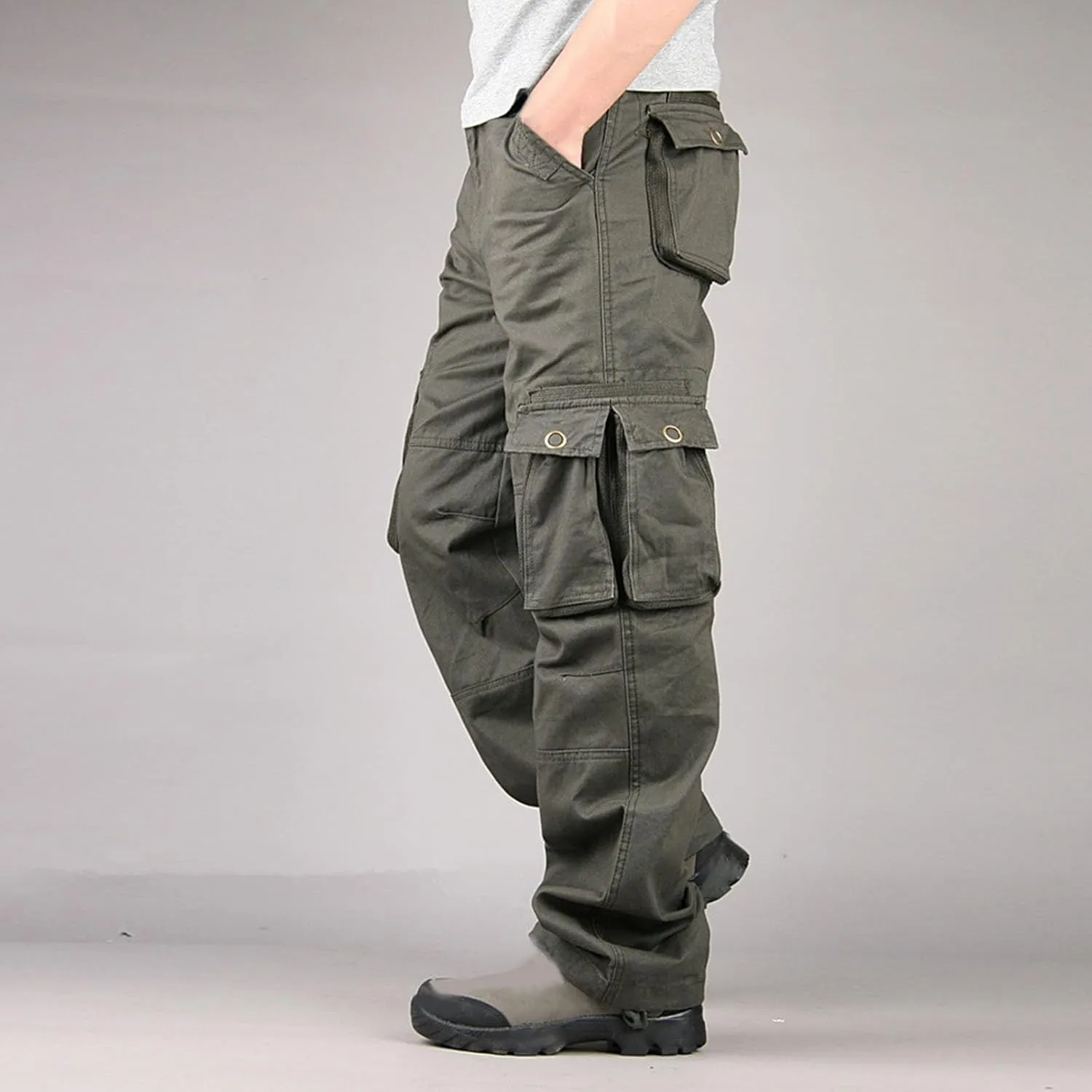 Hiking Pants Men Tactical Cargo Pants for Men Baggy Military Trousers Lightweight Joggers Work Multi-Pocket Pants