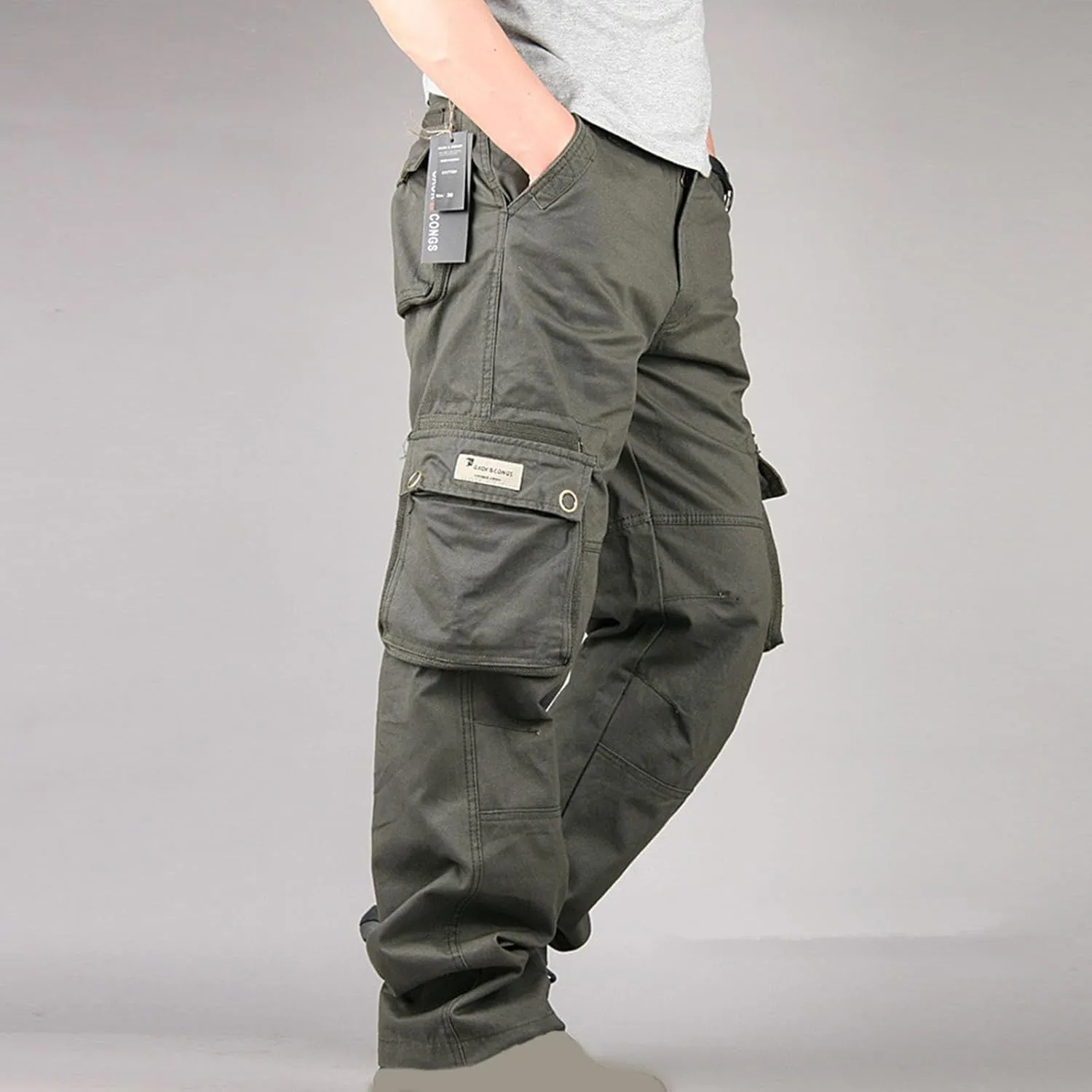 Hiking Pants Men Tactical Cargo Pants for Men Baggy Military Trousers Lightweight Joggers Work Multi-Pocket Pants