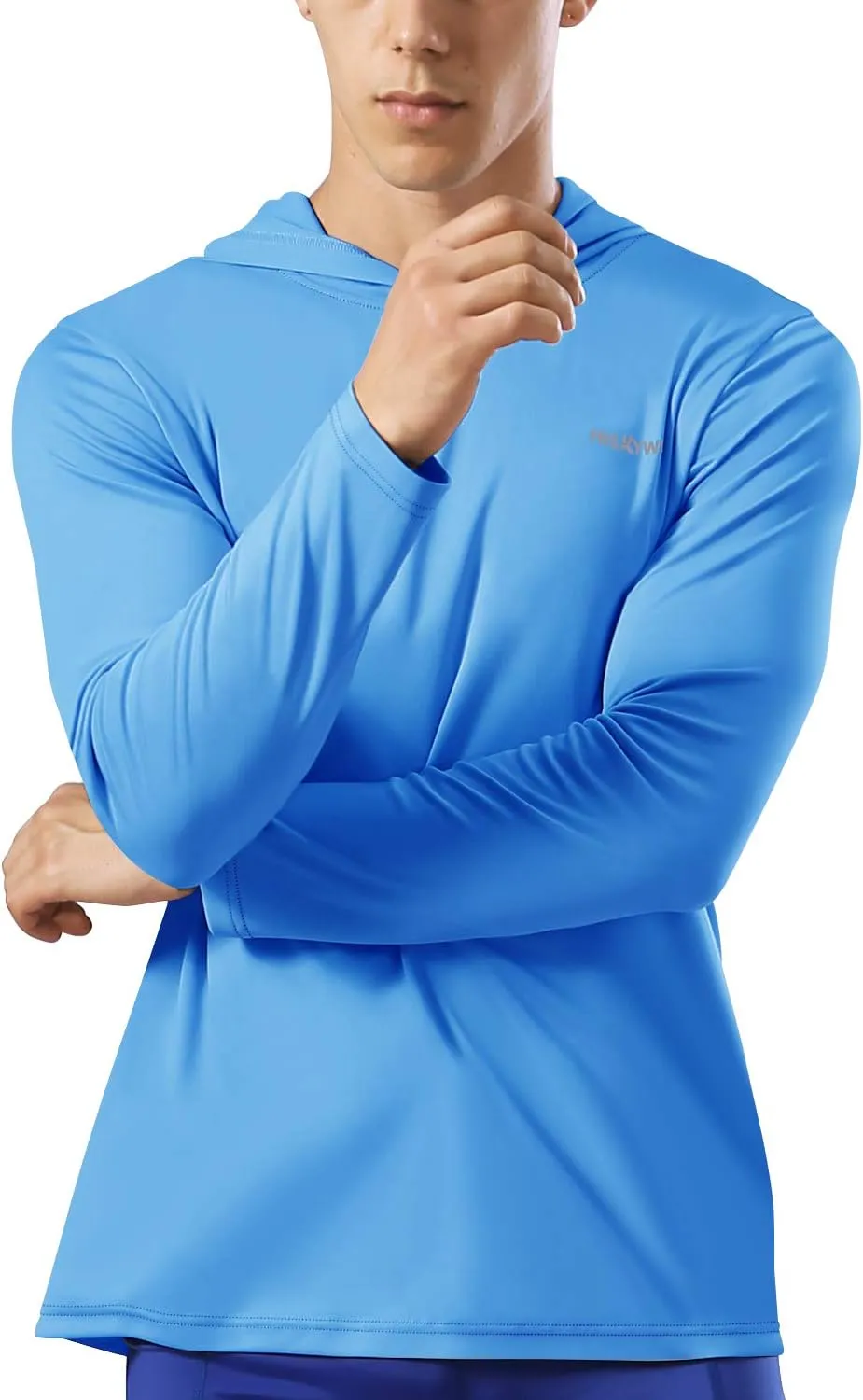 HISKYWIN Men's Long Sleeve Shirts Lightweight UPF 50  Sun Protection SPF Outdoor T-Shirts Fishing Hiking Running Tee Tops