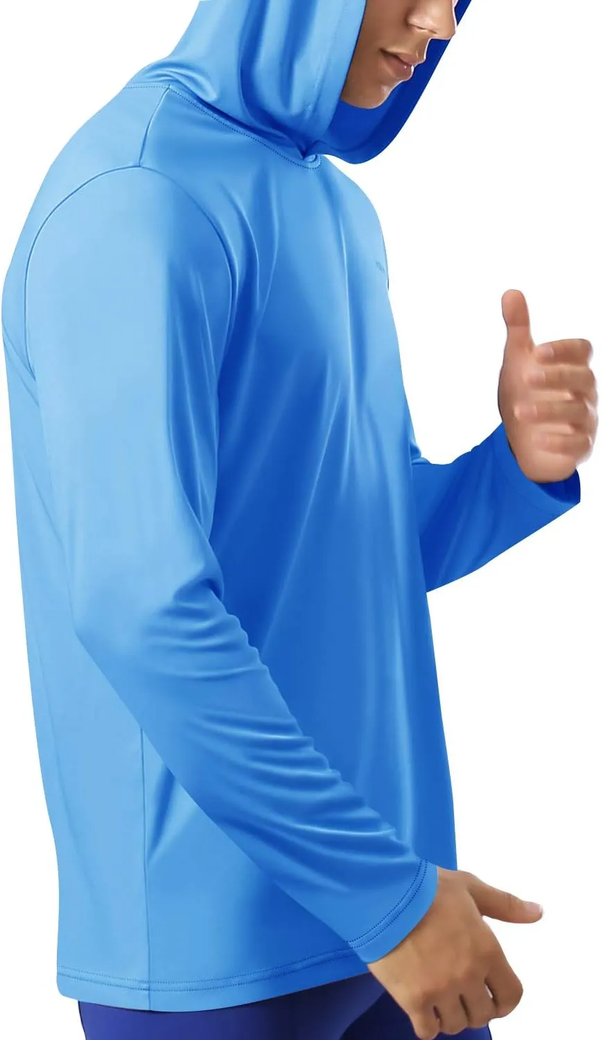 HISKYWIN Men's Long Sleeve Shirts Lightweight UPF 50  Sun Protection SPF Outdoor T-Shirts Fishing Hiking Running Tee Tops