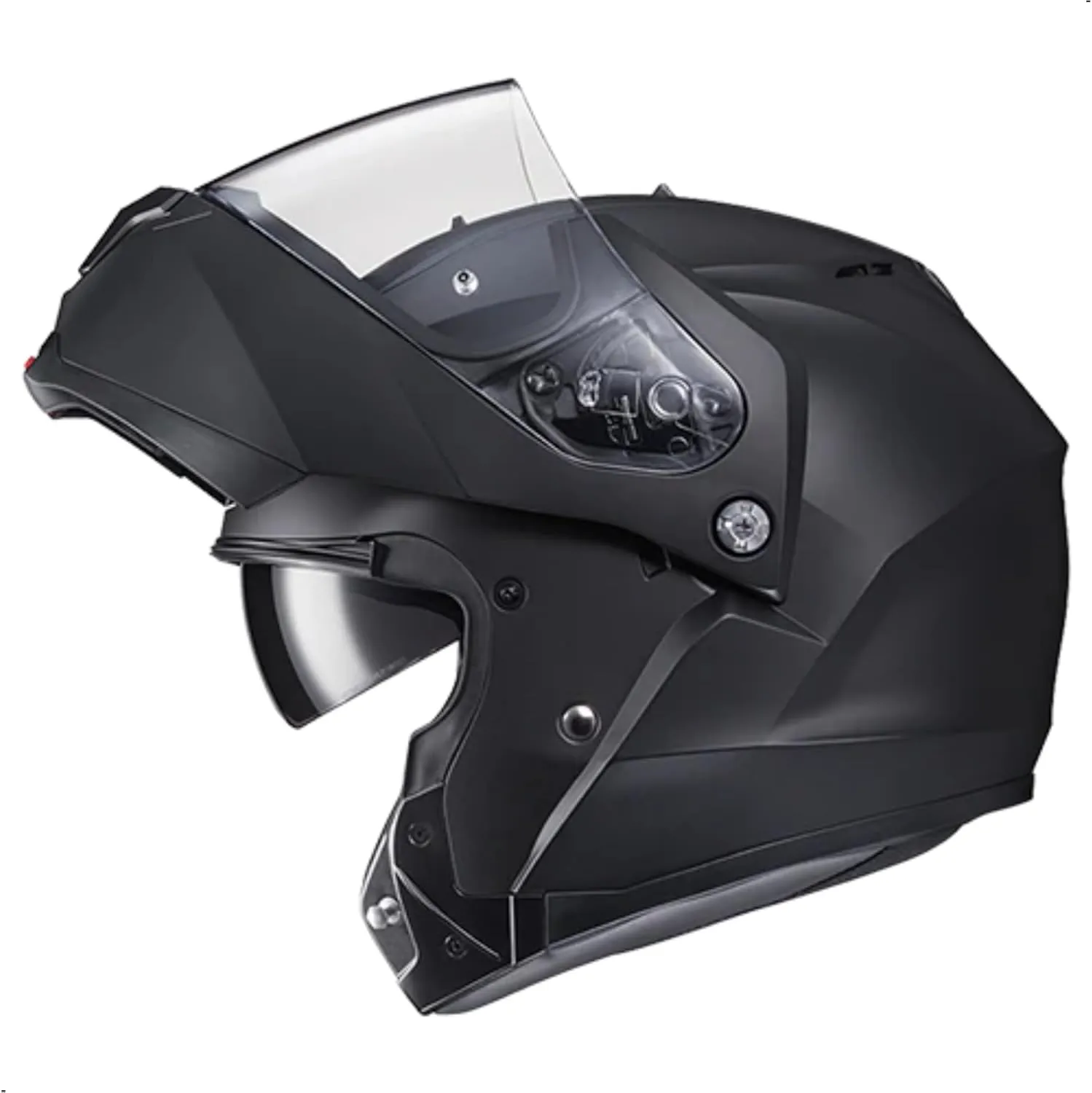 HJC C91 Solid Modular Motorcycle Helmet with HJ-17 Pinlock Shield, DOT Approved(Semi Flat Black, XX-Large)