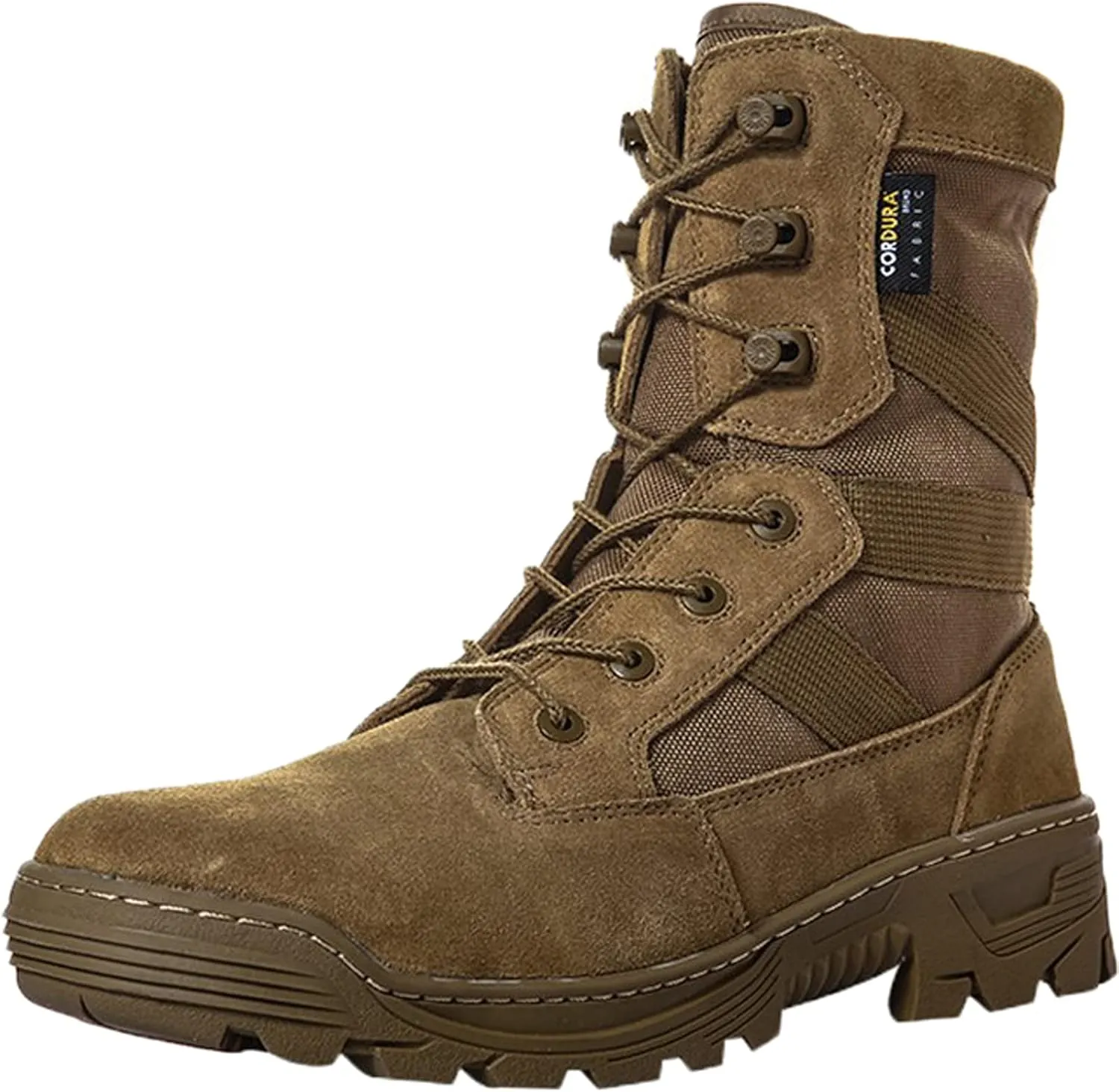 hongrenamz Mens Camping Walking Boots Lightweight High Rise Hiking Climbing Trekking Waterproof Shoes Brown-EU43/US9