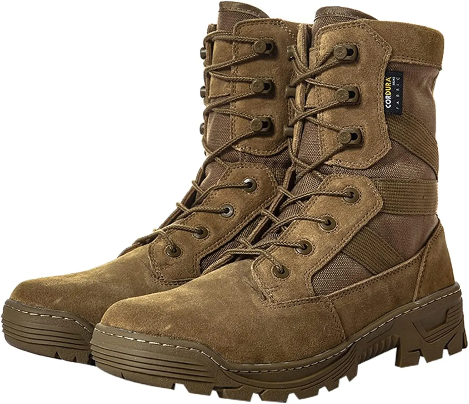 hongrenamz Mens Camping Walking Boots Lightweight High Rise Hiking Climbing Trekking Waterproof Shoes Brown-EU43/US9