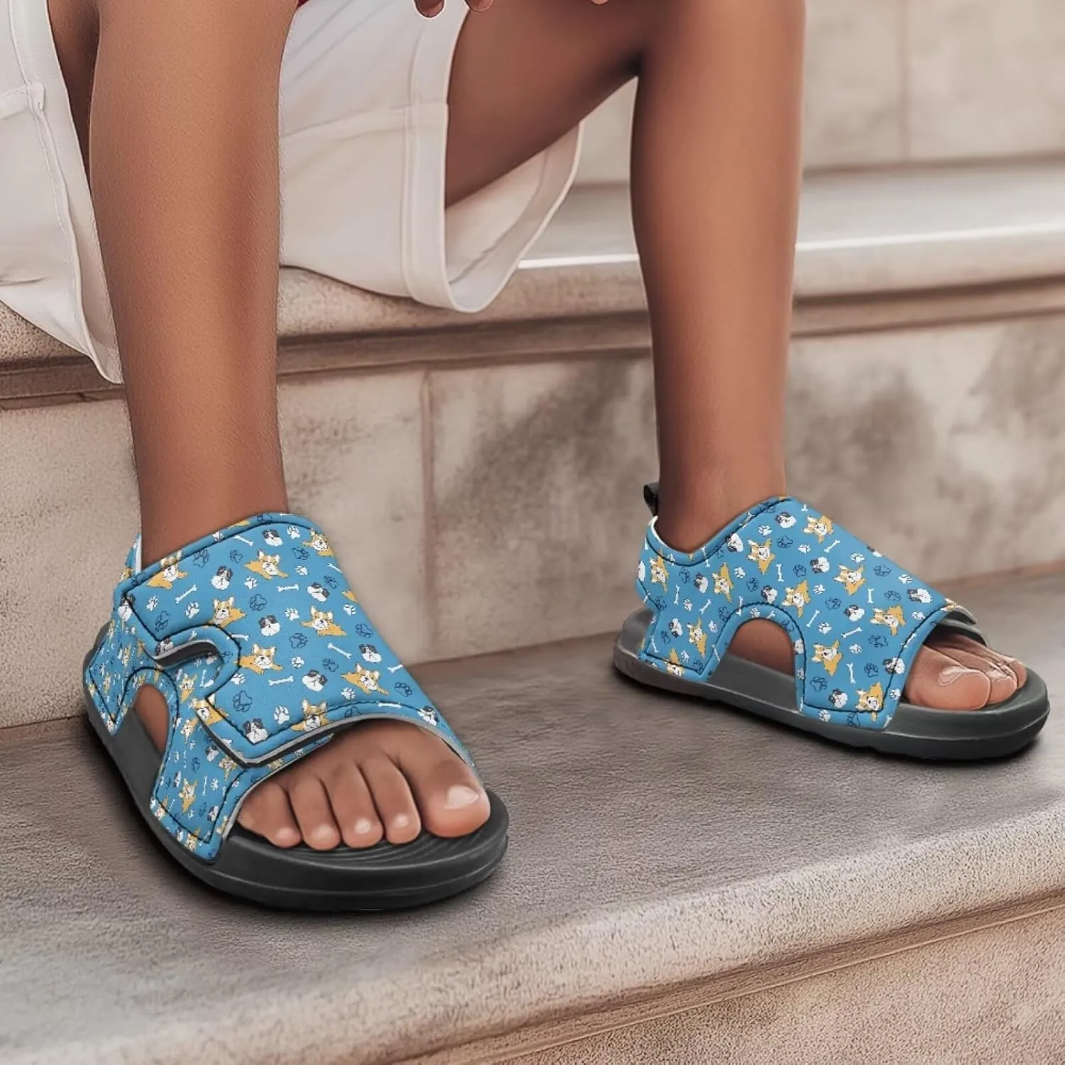 Hook and Loop Kid's Toddler Boys Sandal Open Toe Design for Vacation Sport Leather Sandals (Toddler/Little Kid)