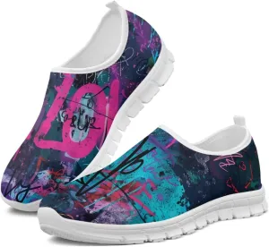 Howilath Books Print Women's Loafers & Slip-on Running Sneakers Casual Shoes Hands Free Shoes