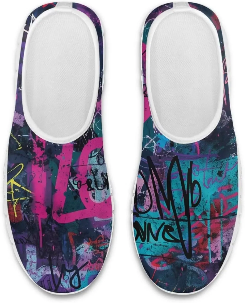 Howilath Books Print Women's Loafers & Slip-on Running Sneakers Casual Shoes Hands Free Shoes