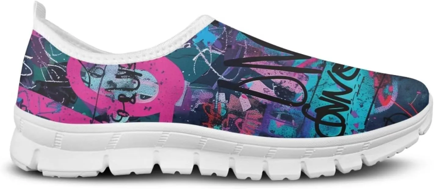 Howilath Books Print Women's Loafers & Slip-on Running Sneakers Casual Shoes Hands Free Shoes
