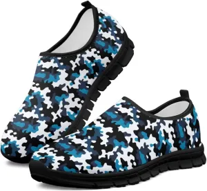Howilath Camo Print Slip on Loafers for Women Anti-Skid Running Sneakers Fashion Trekking Shoes for Travel Camping