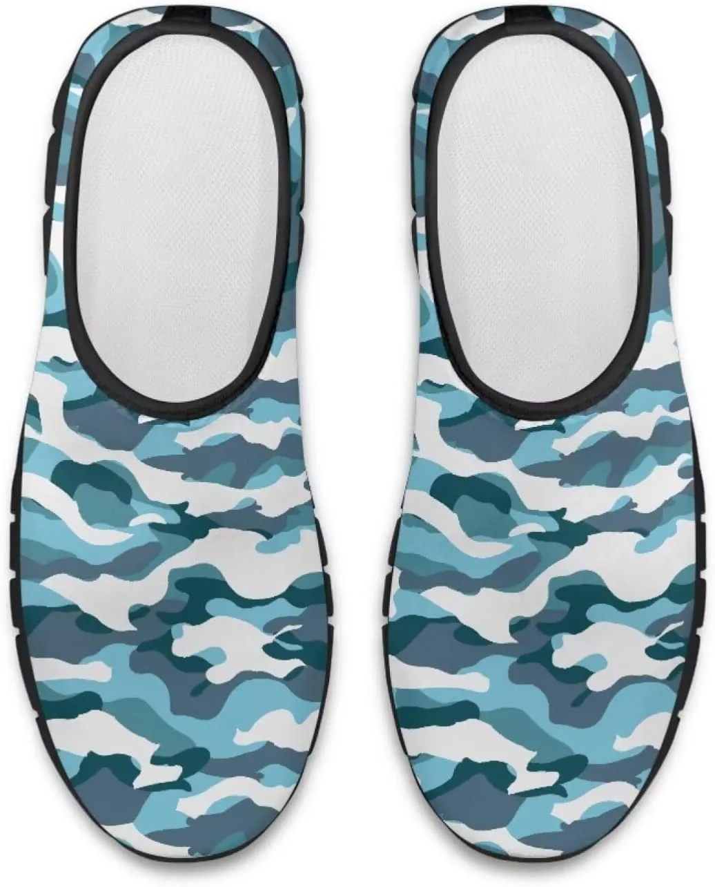 Howilath Camo Print Slip on Loafers for Women Anti-Skid Running Sneakers Fashion Trekking Shoes for Travel Camping
