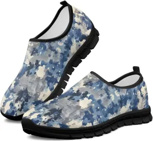 Howilath Camo Print Slip on Loafers for Women Anti-Skid Running Sneakers Fashion Trekking Shoes for Travel Camping