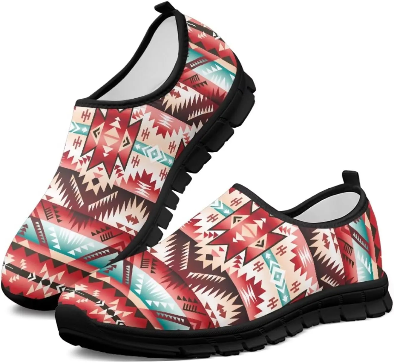 Howilath Mandala Print Slip on Loafers for Women No Laces Casual Sport Shoes Hands Free Shoes with Anti-Slip Sole