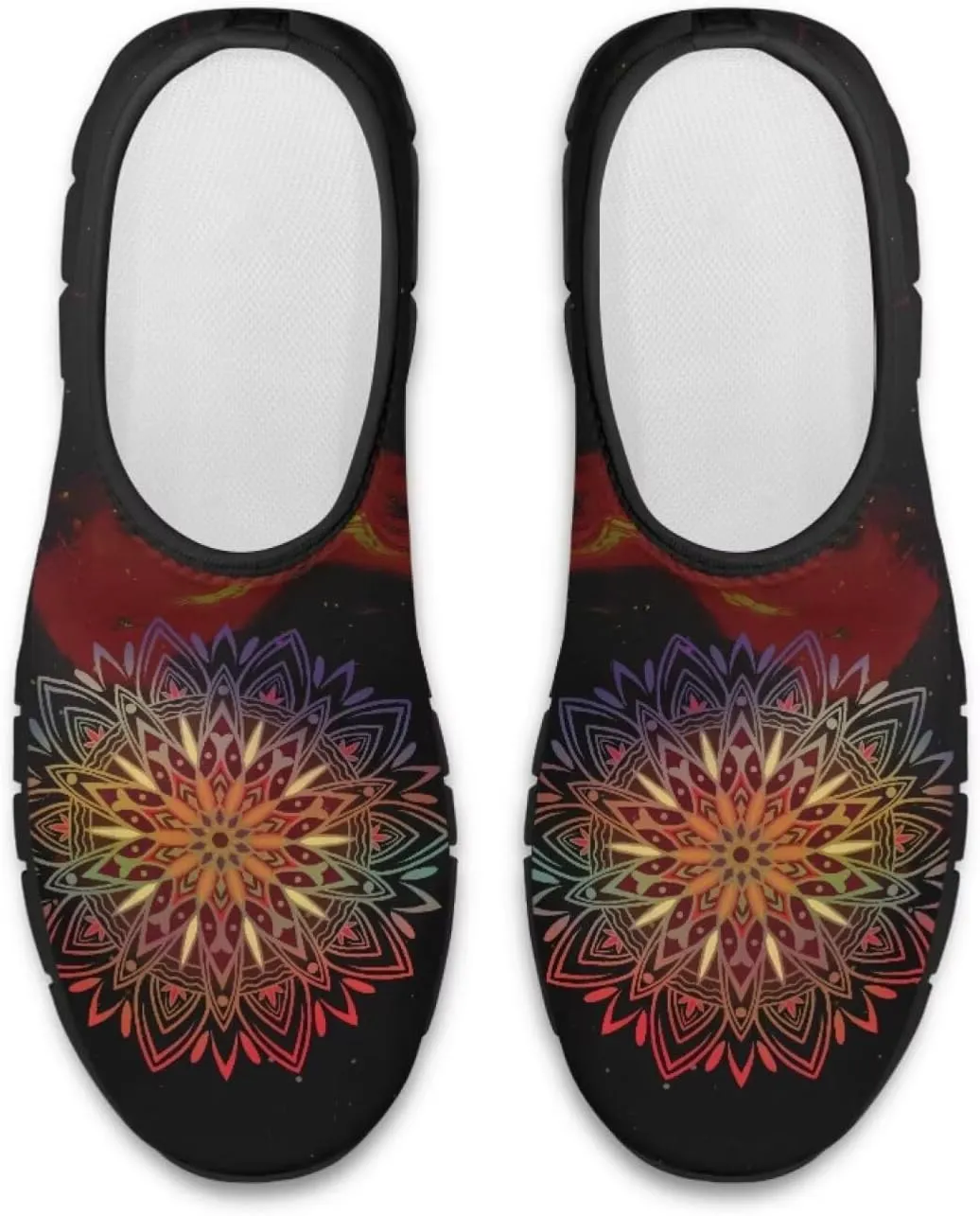 Howilath Mandala Print Slip on Loafers for Women No Laces Casual Sport Shoes Hands Free Shoes with Anti-Slip Sole